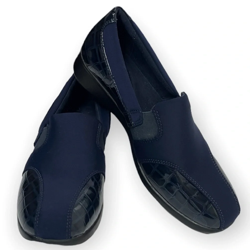 Clarks Comfort Slip On Gael Beam Loafers Navy Blue Size 8.5